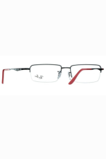 Ray-Ban RB 6267-I 2509 Medium Black/Red Unisex Premium Eyeglasses - Image 4