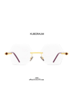 KUBORAUM Mask P53 GD BX gold and bordeaux rimless eyeglasses