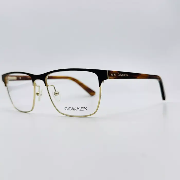 Calvin Klein eyeglasses Men Ladies Angular Braun Gold Mod. CK 18304 New - Image 3