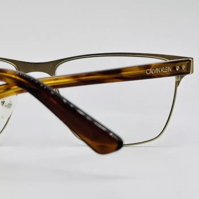Calvin Klein eyeglasses Men Ladies Angular Braun Gold Mod. CK 18304 New - Image 7