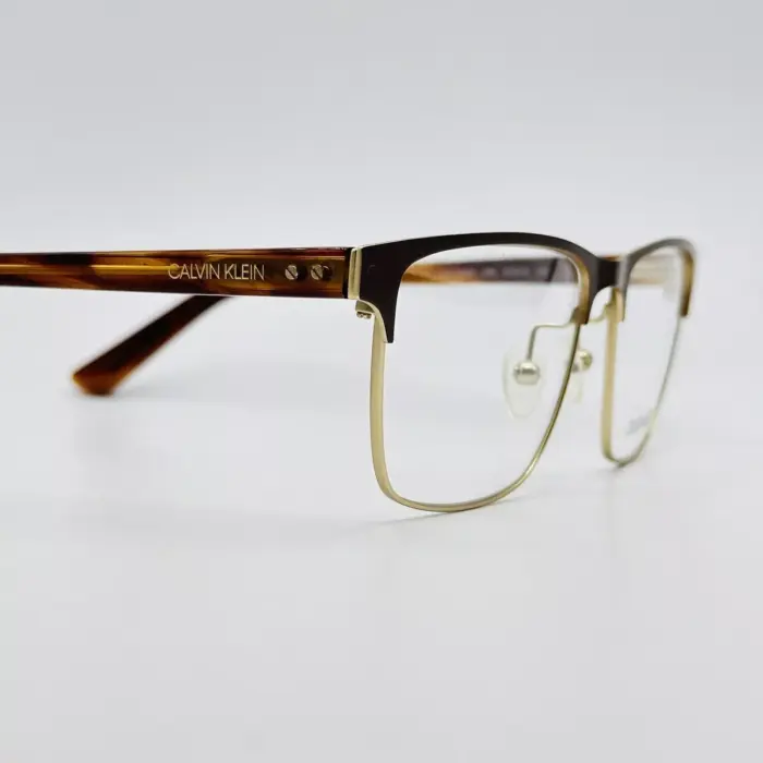 Calvin Klein eyeglasses Men Ladies Angular Braun Gold Mod. CK 18304 New - Image 8