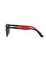 RAY-BAN JUNIOR SUNGLASSES | BLACK ON RUBBER RED SUNGLASSES ( 0RJ9077S | SQUARE | BLACK FRAME | GREEN LENS ) - Image 3