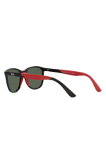 RAY-BAN JUNIOR SUNGLASSES | BLACK ON RUBBER RED SUNGLASSES ( 0RJ9077S | SQUARE | BLACK FRAME | GREEN LENS ) - Image 2