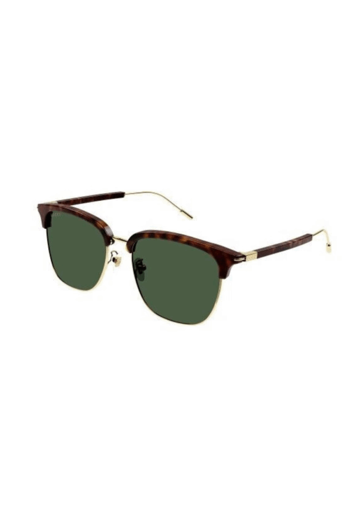 Gucci GG 1275SA 002 Havana-Gold/Green Soft Square Men's Sunglasses - Image 1