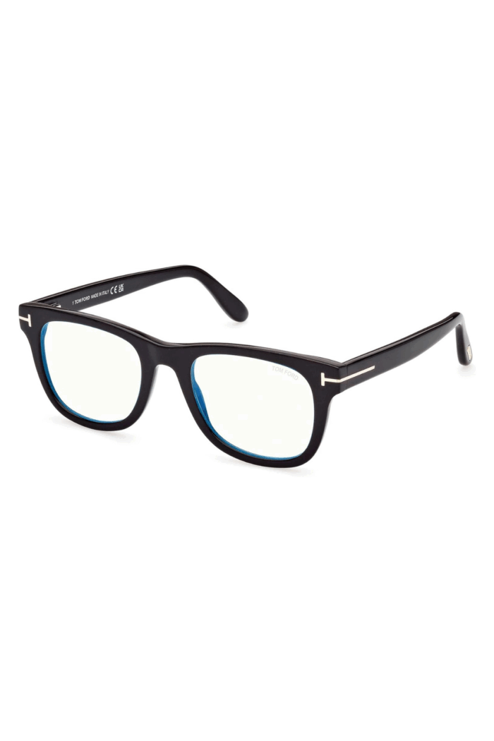 Untitled design - 2025-03-27T105619.992 Tom Ford FT 5820-B 001 Shiny Black Blue Block Eyeglasses - Image 1
