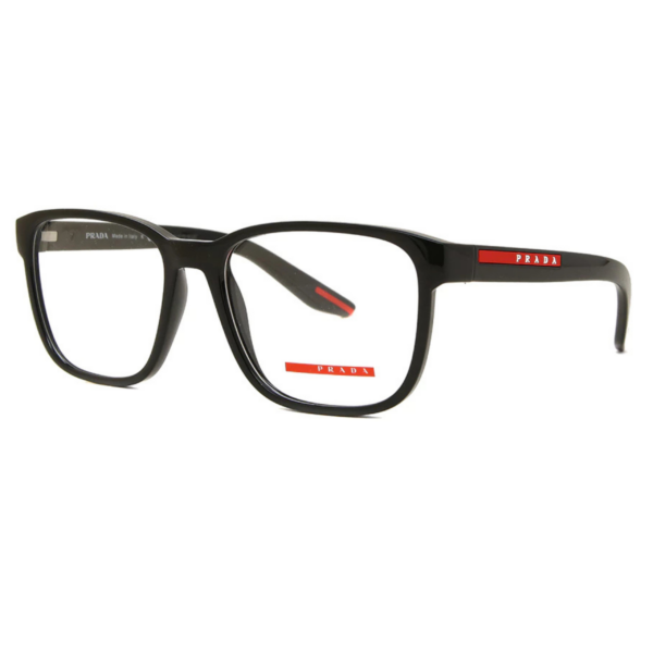 PRADA Linea Rossa Eyeglasses Frames VPS 06P 1AB-1O1 Black Square 57-18-145