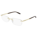 Montblanc Rimless Eyeglasses MB0023O 006 Gold/Dark Havana 59mm 0023